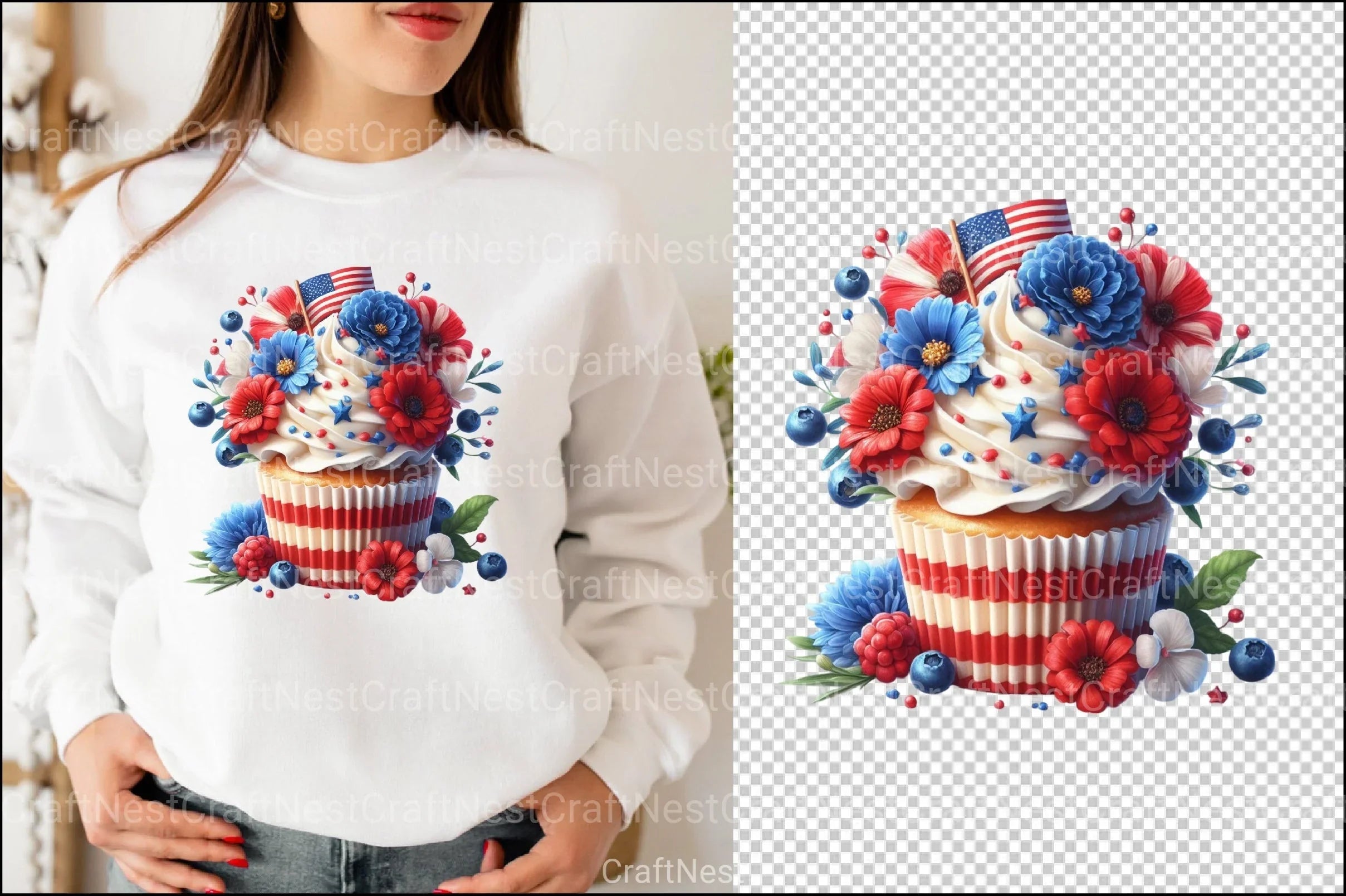 4th of July Cupcake Clipart Bundle 3 - CraftNest - Digital Crafting and Art
