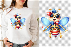 4th of July Boney Bee Clipart Bundle - CraftNest - Digital Crafting and Art