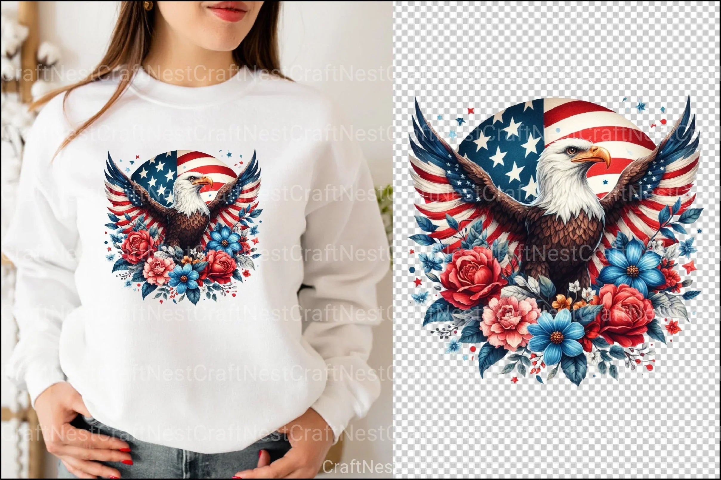4th of July Patriotic Eagle Clipart Bundle - CraftNest - Digital Crafting and Art