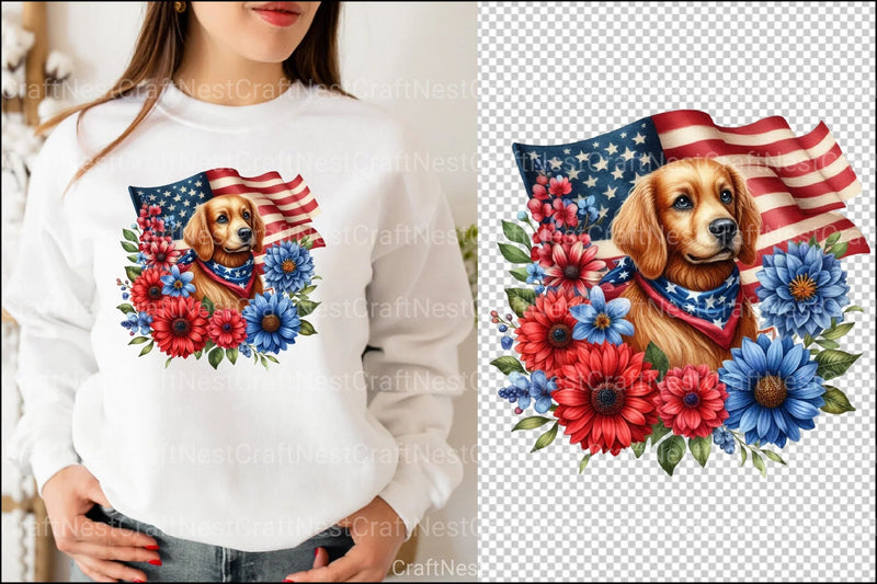 4th of July Patriotic Dog Clipart Bundle - CraftNest - Digital Crafting and Art