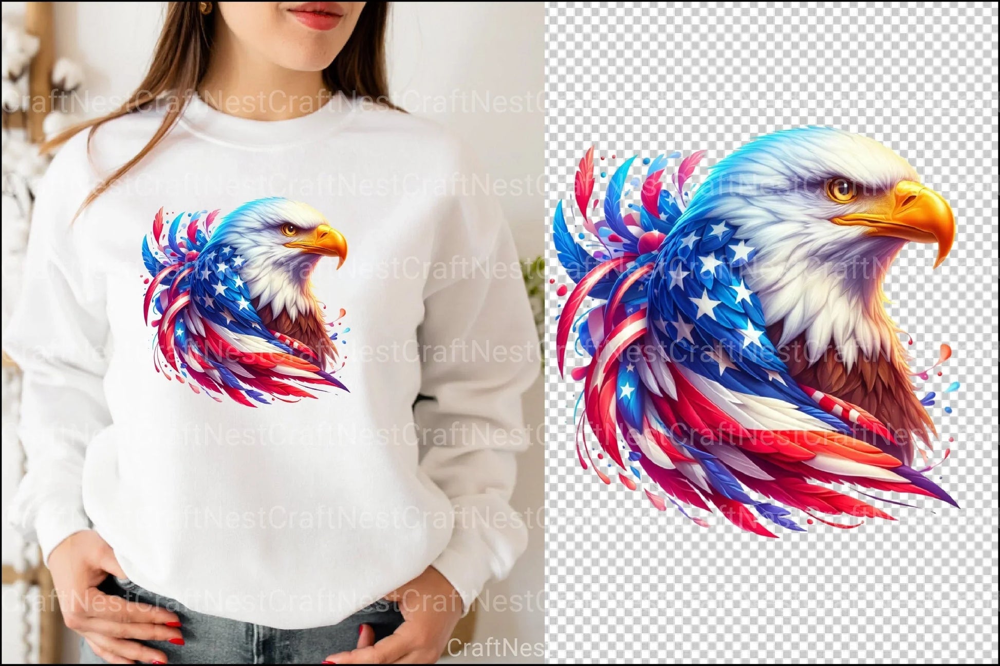 4th of July American Eagle Clipart Bundle - CraftNest - Digital Crafting and Art