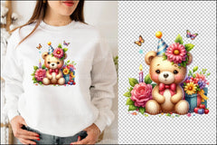 Cute Birthday Teddy Bear Clipart Bundle - CraftNest - Digital Crafting and Art