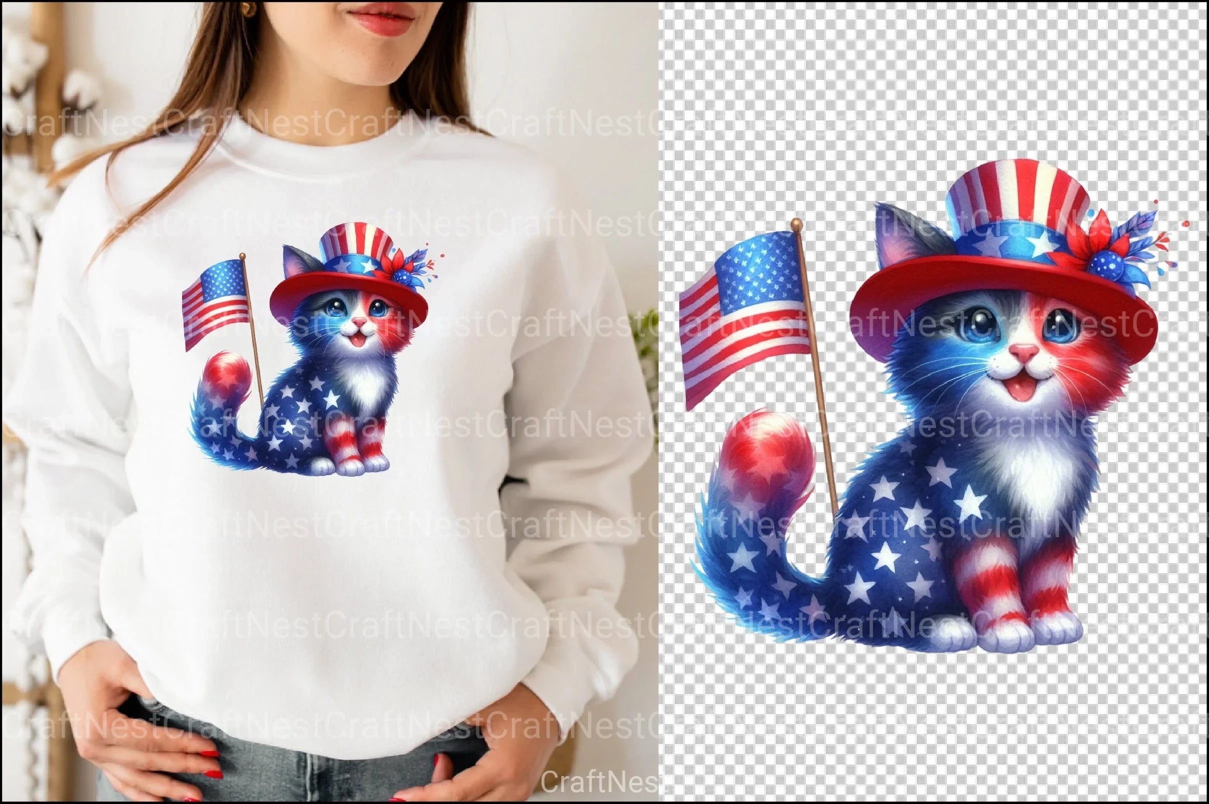 4th of July Cats Clipart Bundle - CraftNest - Digital Crafting and Art
