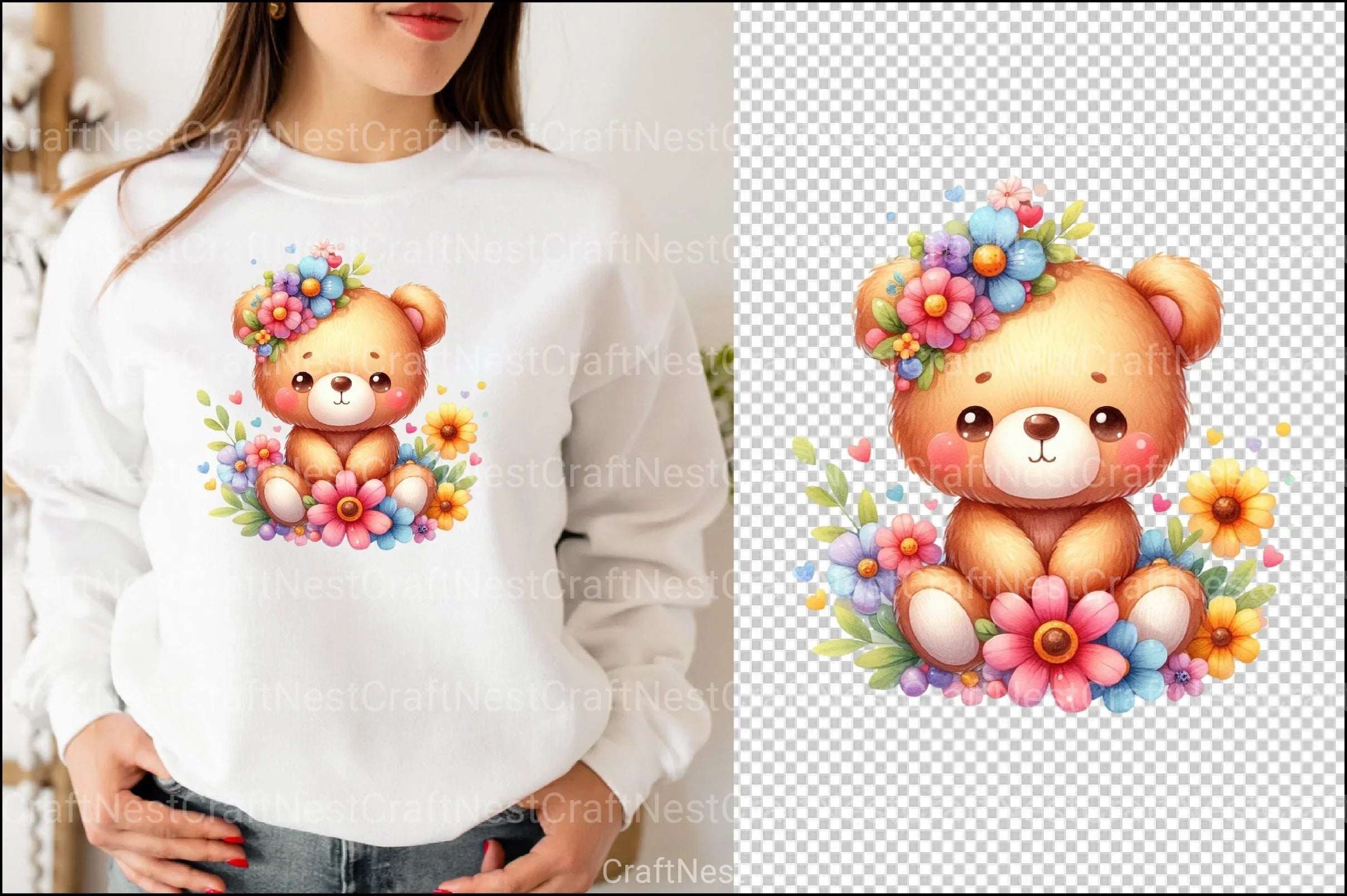 Kawaii Teddy Bear Clipart Bundle - CraftNest - Digital Crafting and Art
