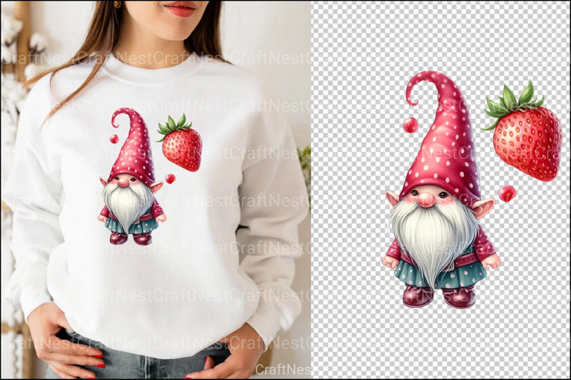 Strawberry Gnomes Clipart Bundle - CraftNest - Digital Crafting and Art