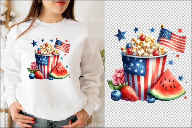 4th of July Popcorn Bucket Clipart Bundle 99 - CraftNest - Digital Crafting and Art