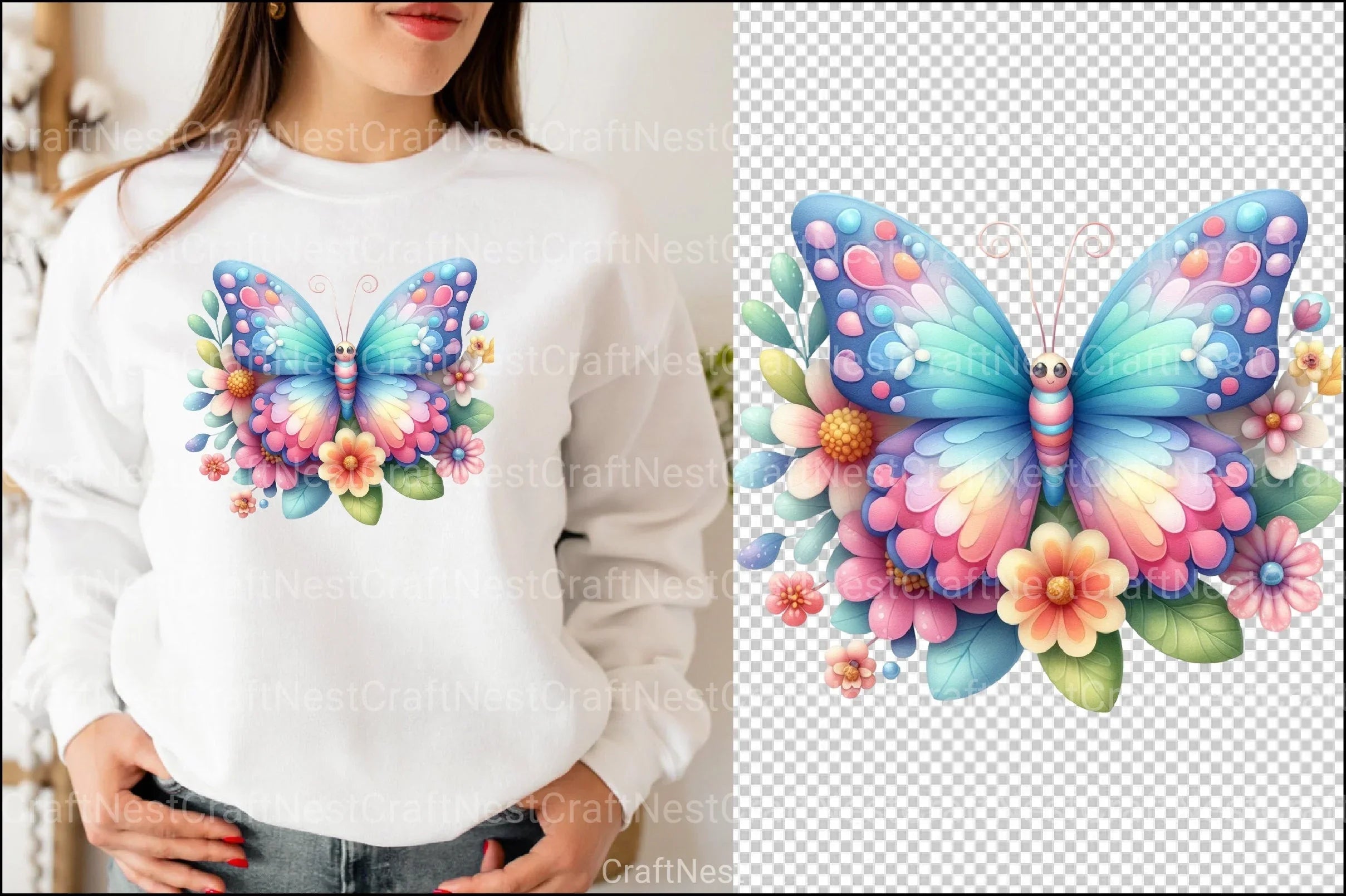 Cute Butterflies Clipart Bundle 1 - CraftNest - Digital Crafting and Art
