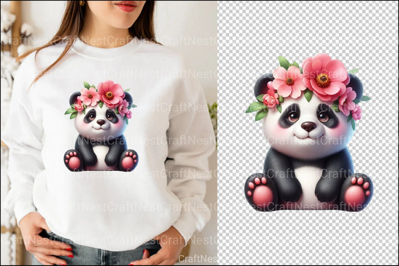 Pandas Clipart Bundle for Creative Projects - CraftNest - Digital Crafting and Art