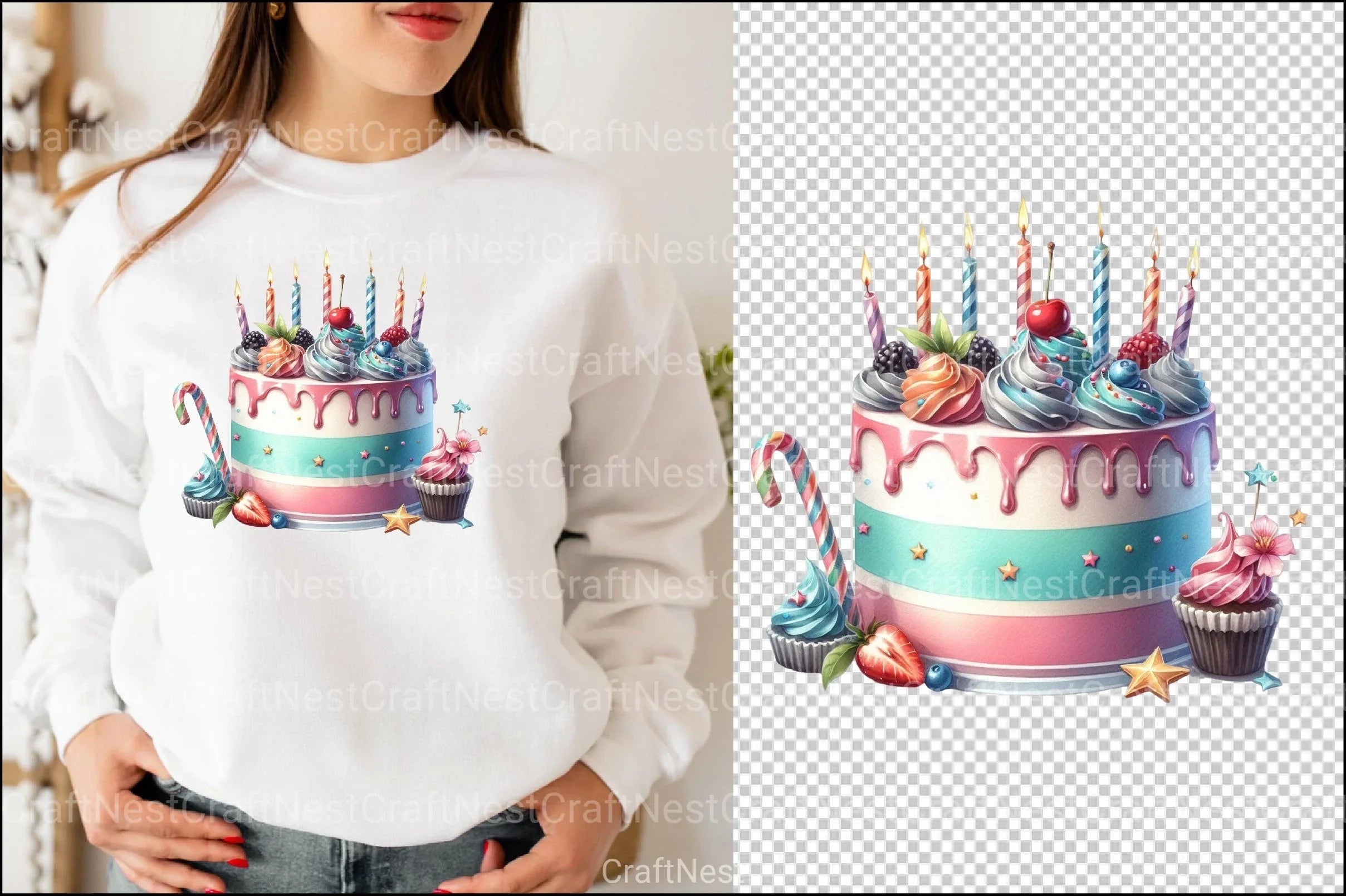 Birthday Cake Clipart Bundle 2 - CraftNest - Digital Crafting and Art