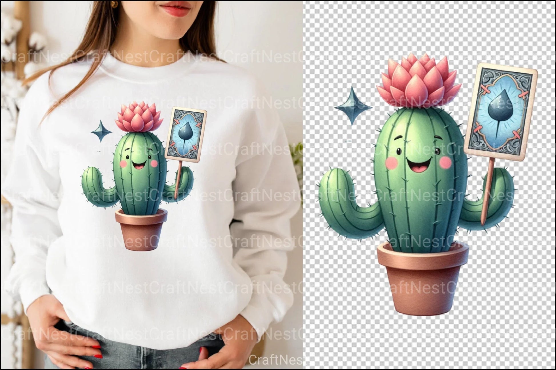 Funny Cactus Tarot Card Clipart Bundle - CraftNest - Digital Crafting and Art