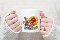 Sunflower Gnome Girl Clipart Bundle 99 - CraftNest - Digital Crafting and Art