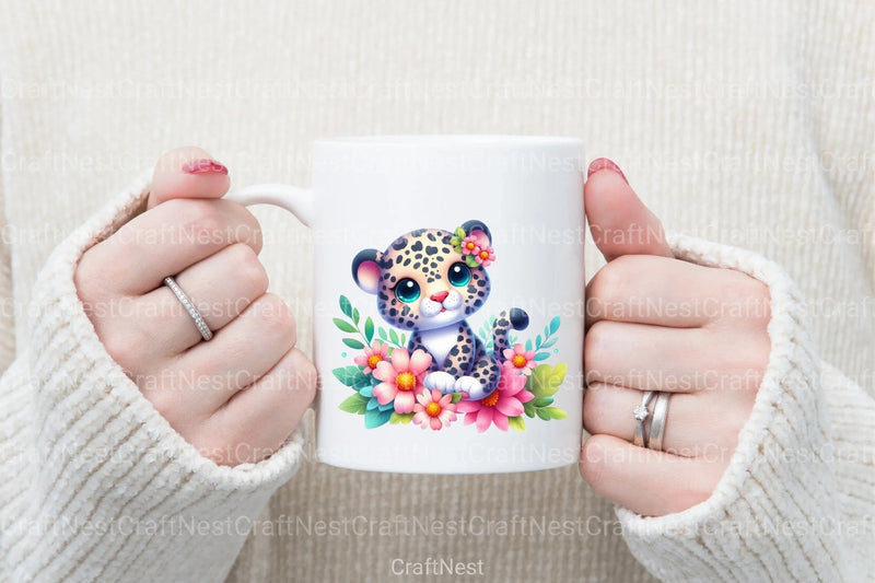Kawaii Safari Leopard Clipart Bundle - CraftNest - Digital Crafting and Art