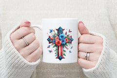 4th of July Floral Cross Clipart Bundle - CraftNest - Digital Crafting and Art