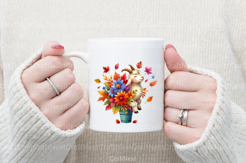 Fall Goat Clipart Bundle 4 - CraftNest - Digital Crafting and Art