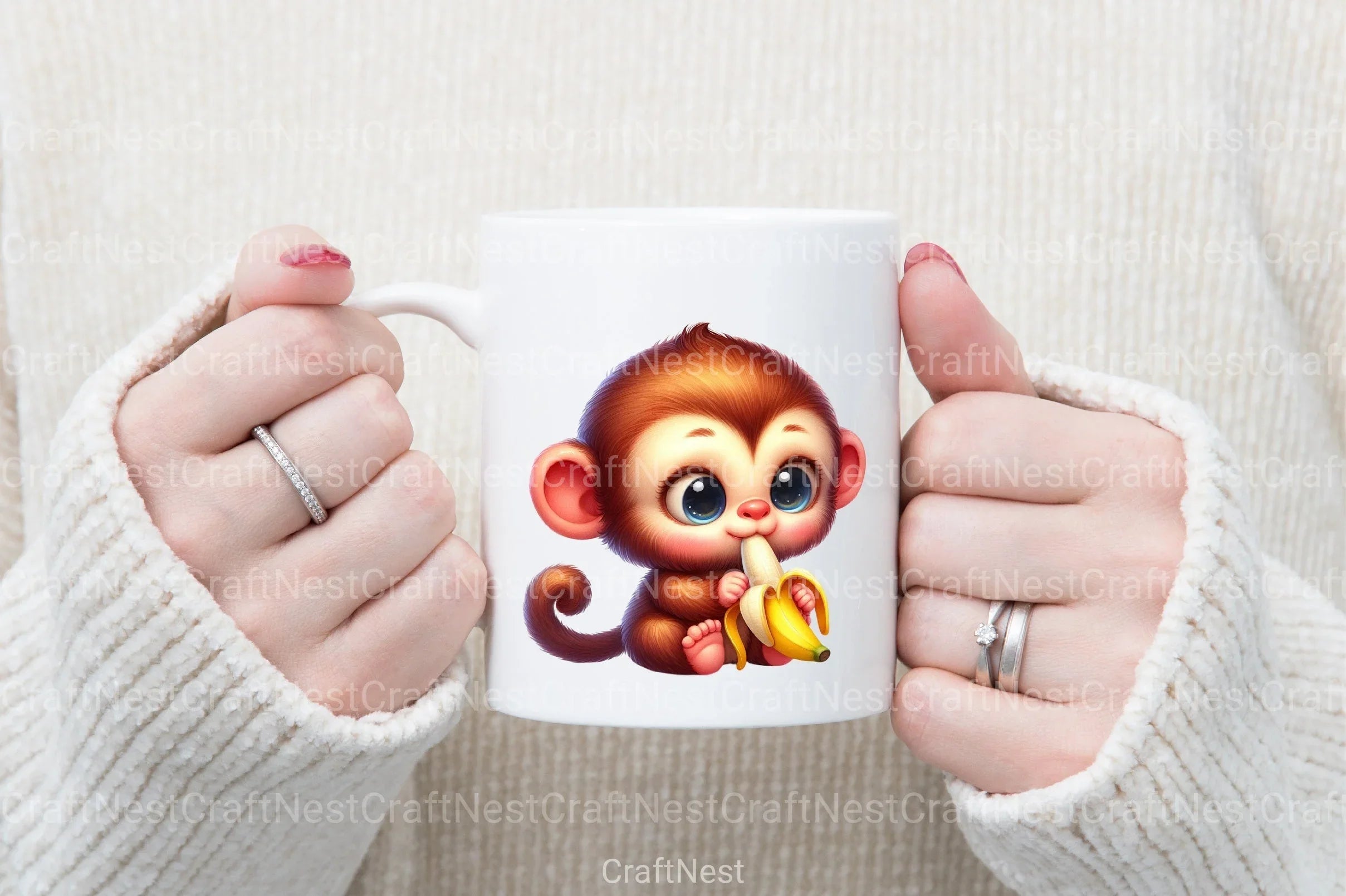 Funny Monkey Clipart Bundle 4 - CraftNest - Digital Crafting and Art
