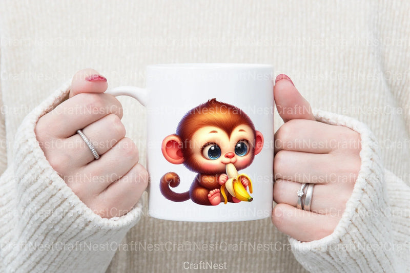 Funny Monkey Clipart Bundle 4 - CraftNest - Digital Crafting and Art