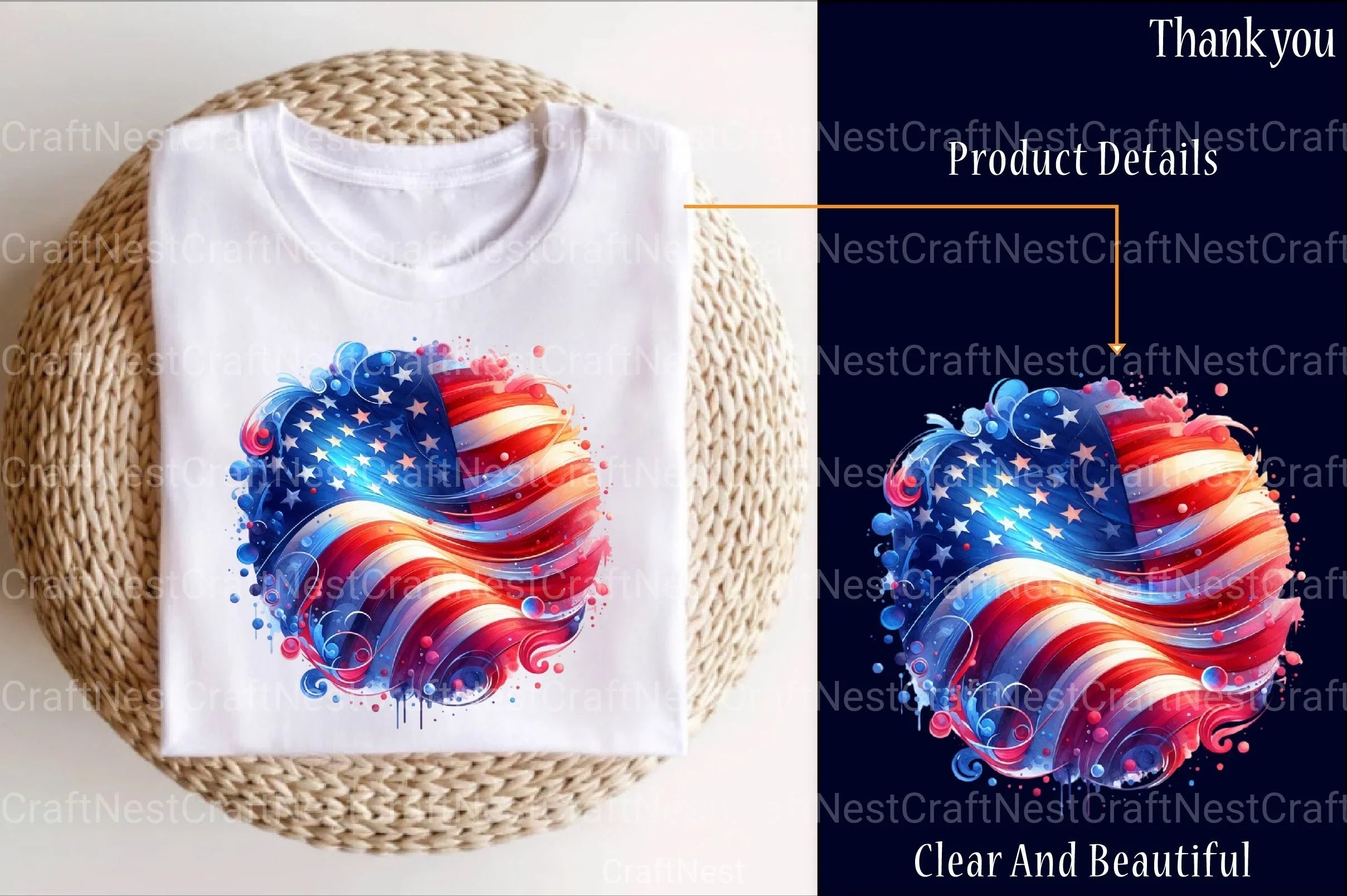 4th of July American Flag Clipart Bundle 1 - CraftNest - Digital Crafting and Art