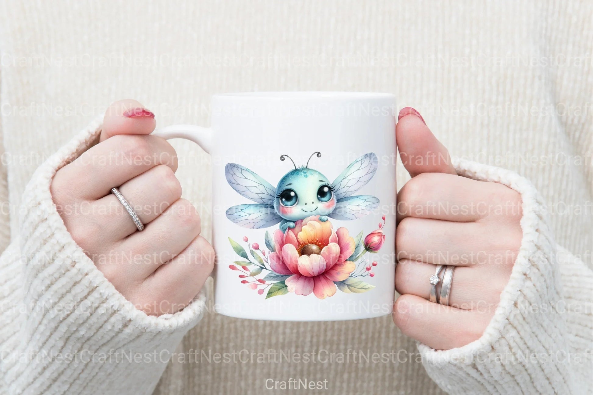 Dragonfly and Flowers Clipart Bundle 4 - CraftNest - Digital Crafting and Art