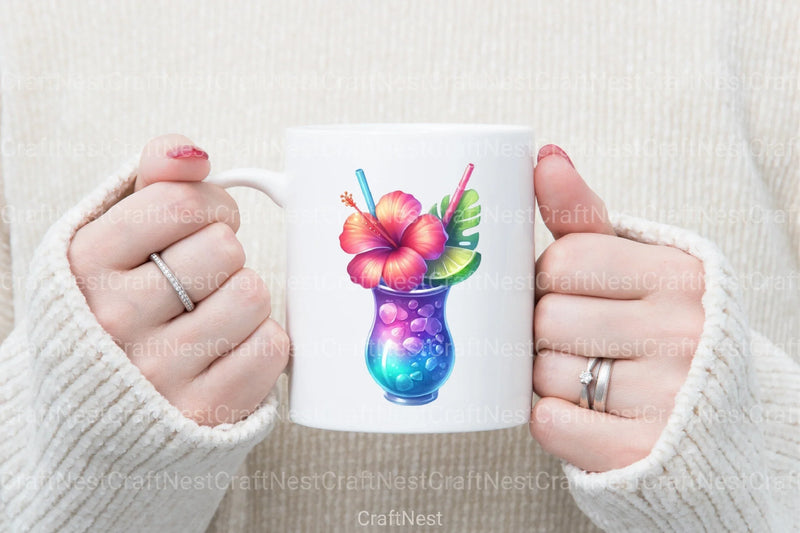 Tropical Beach Drink Summer Clipart Bundle 4 - CraftNest - Digital Crafting and Art