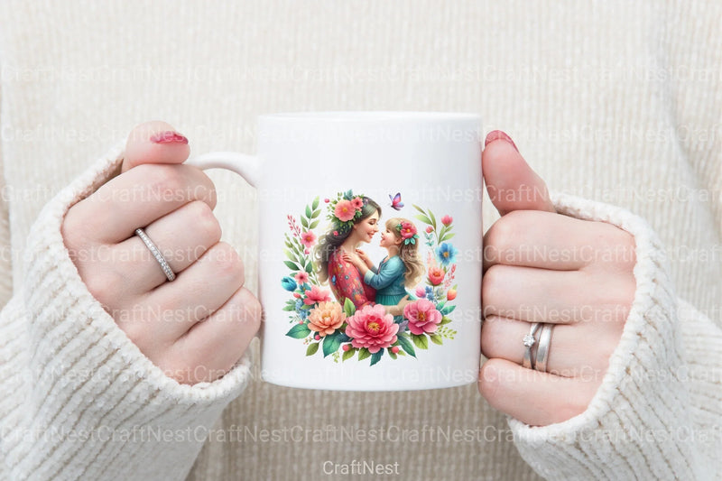 Mother and Baby Mother's Day Clipart Bundle 4 - CraftNest - Digital Crafting and Art