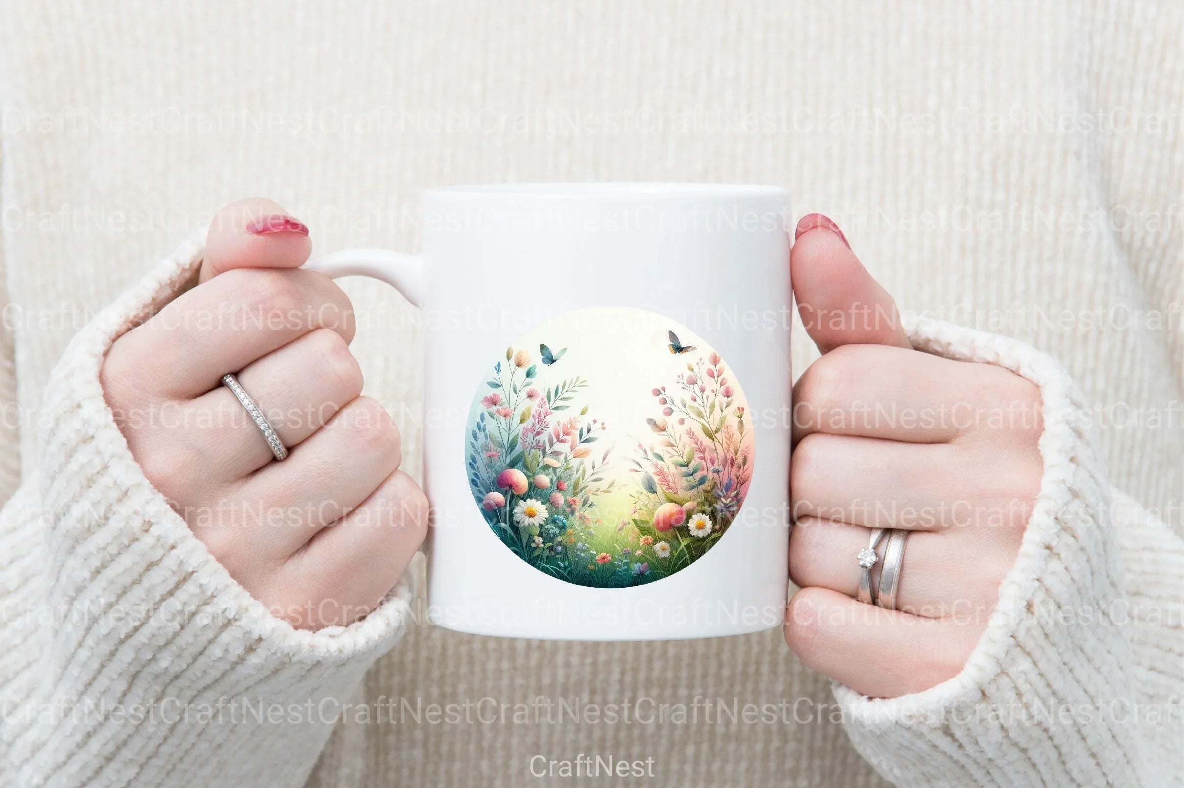 Spring Meadows Circle Clipart Bundle - CraftNest - Digital Crafting and Art