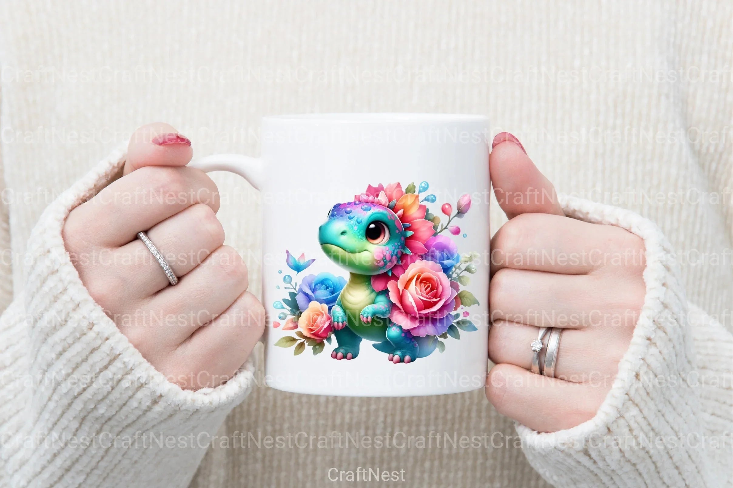 Cute Baby Dinosaur Clipart Bundle - CraftNest - Digital Crafting and Art