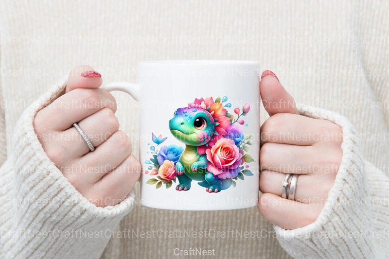 Cute Baby Dinosaur Clipart Bundle - CraftNest - Digital Crafting and Art