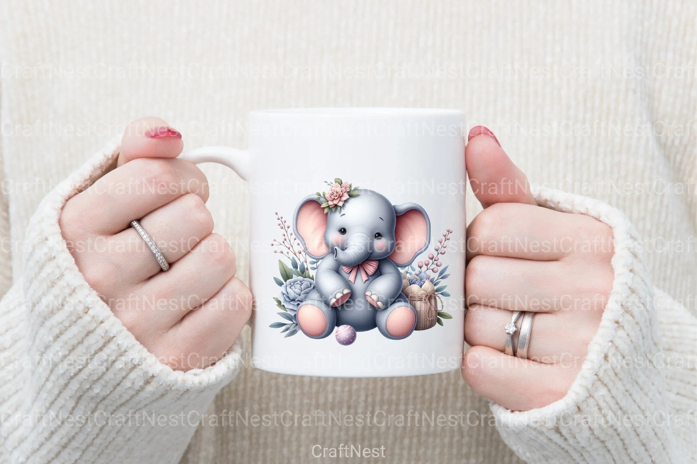 Elephant Baby Shower Clipart Bundle - CraftNest - Digital Crafting and Art