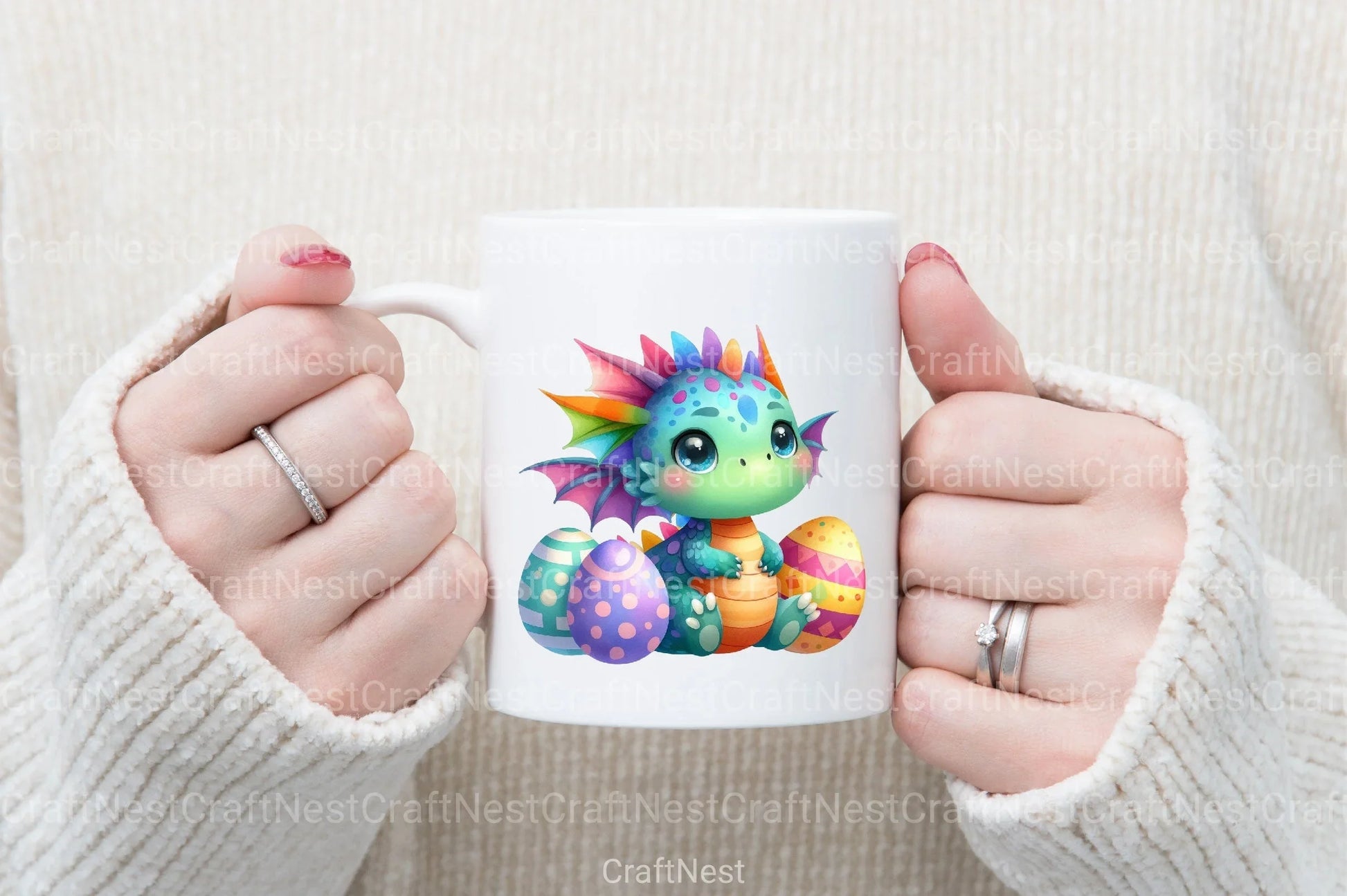 Cute Dragon Easter Clipart Bundle - CraftNest - Digital Crafting and Art