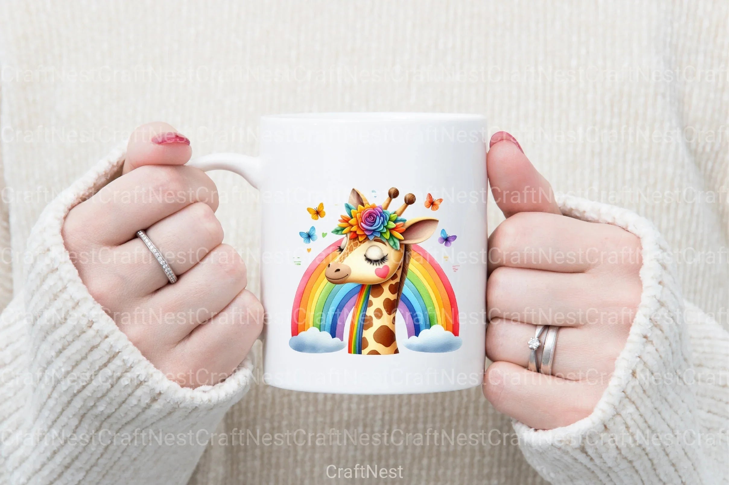 Giraffe Rainbow Clipart Bundle - CraftNest - Digital Crafting and Art