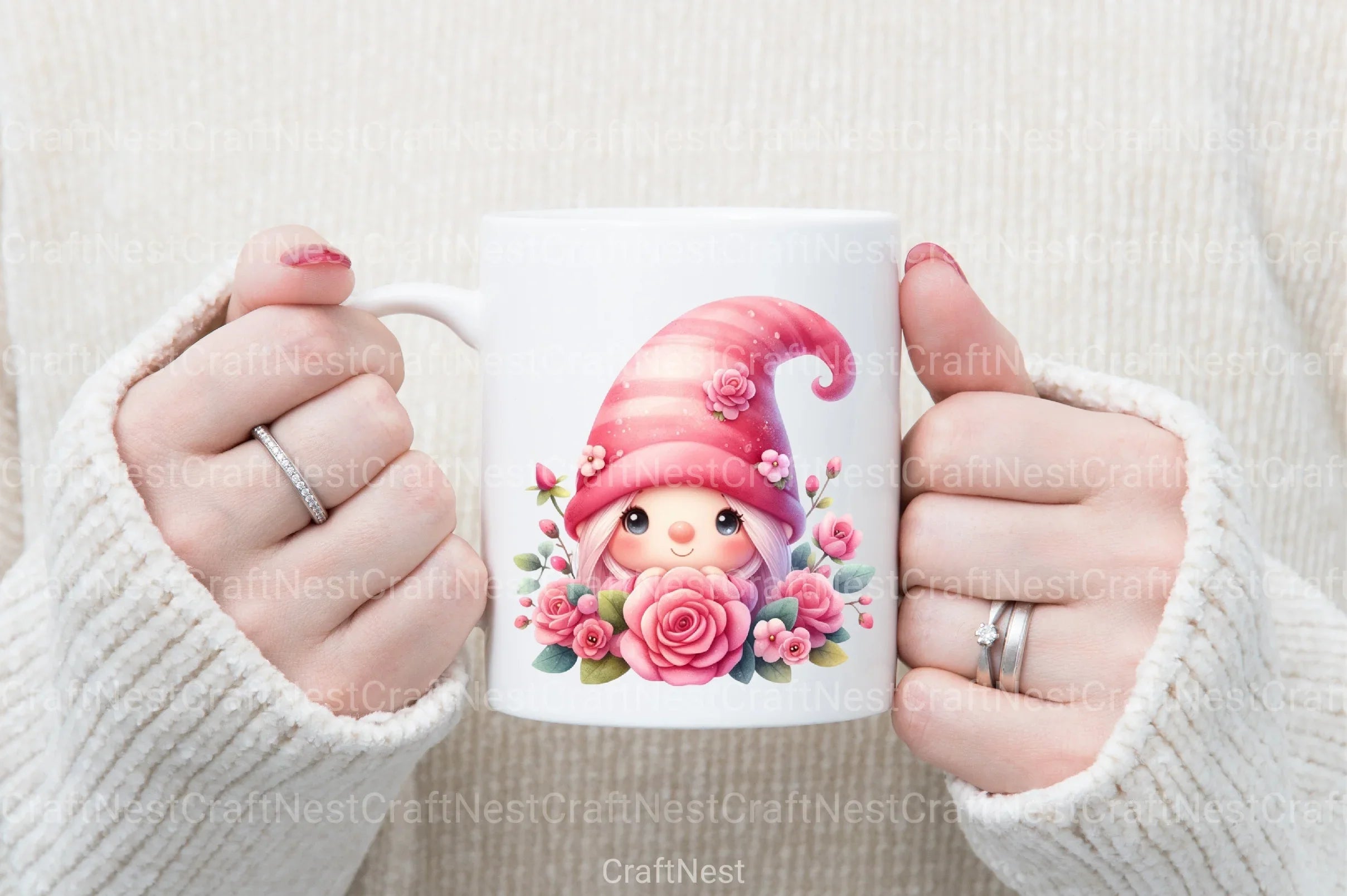 Cute Gnome Rose Clipart Bundle 99 - CraftNest - Digital Crafting and Art
