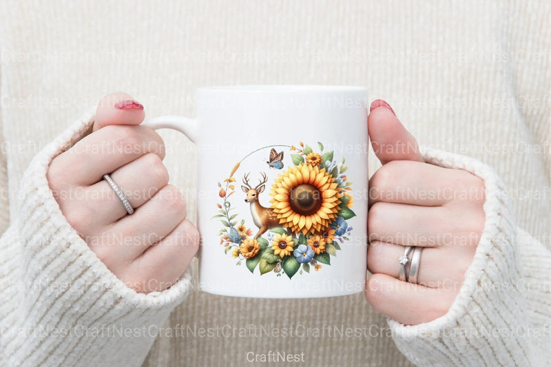 Sunflower Clipart Bundle Set - CraftNest - Digital Crafting and Art