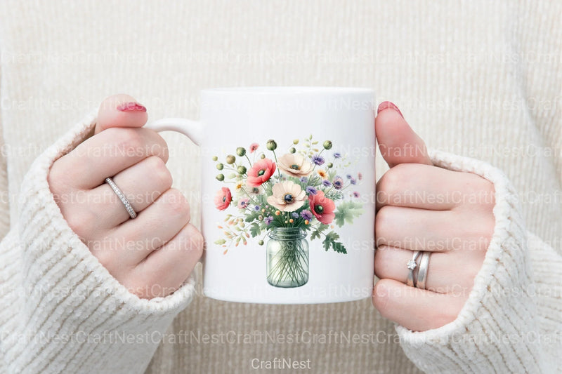 Wildflower Jar Clipart Bundle - CraftNest - Digital Crafting and Art