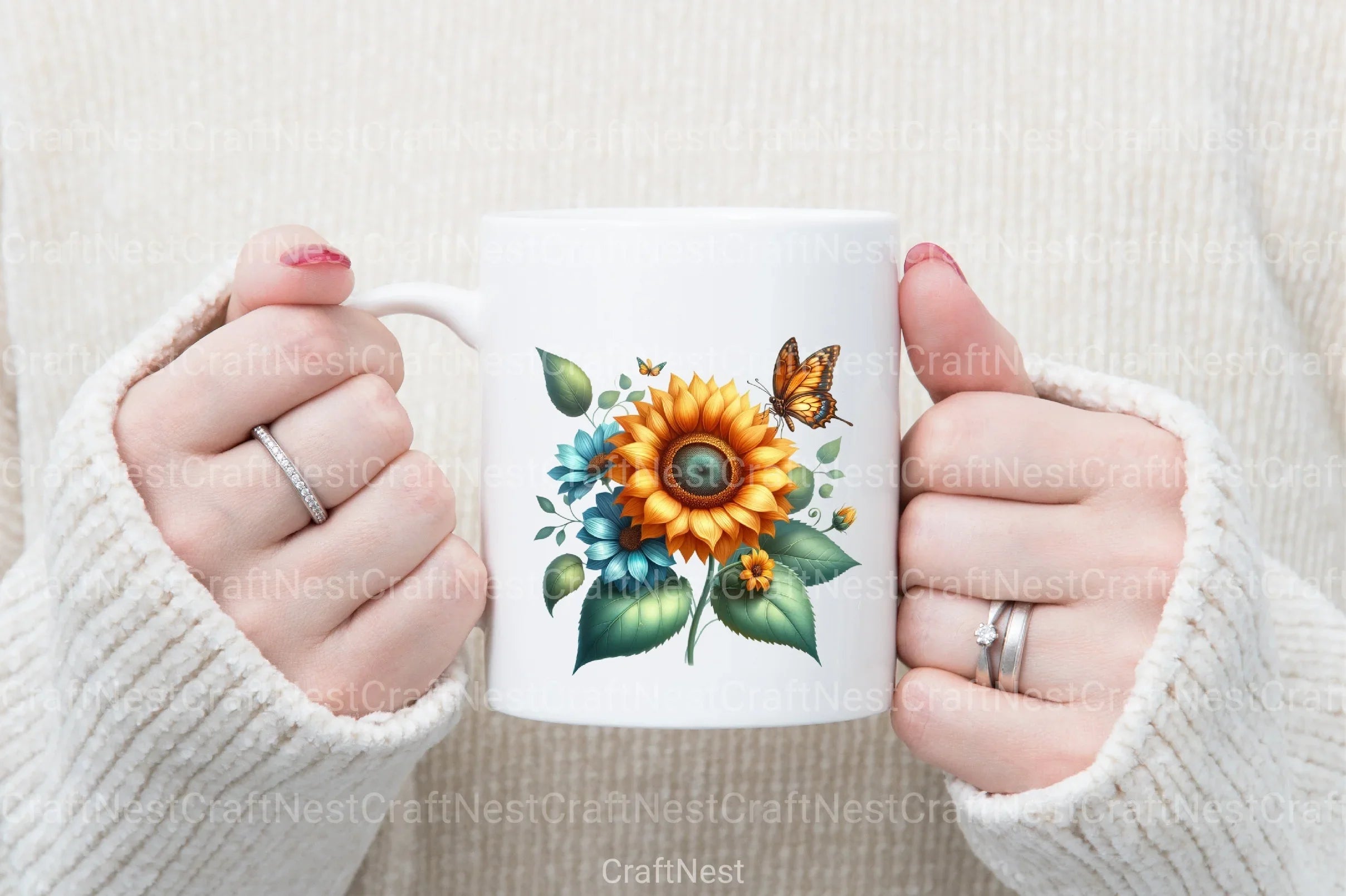 Butterfly Sunflower Clipart Bundle - CraftNest - Digital Crafting and Art