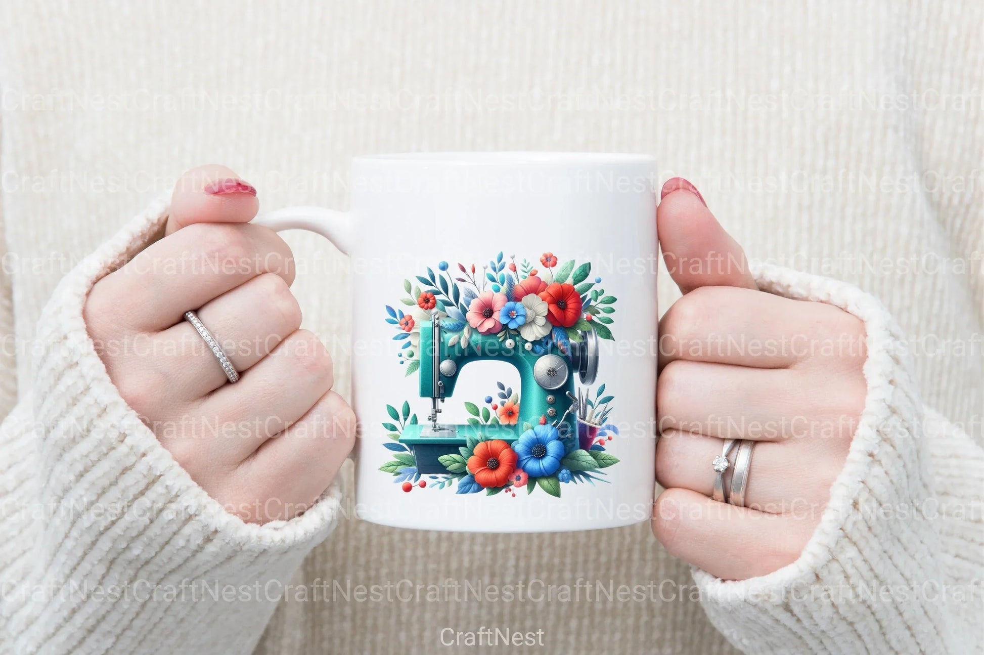 Floral Sewing Machine Clipart Bundle - CraftNest - Digital Crafting and Art