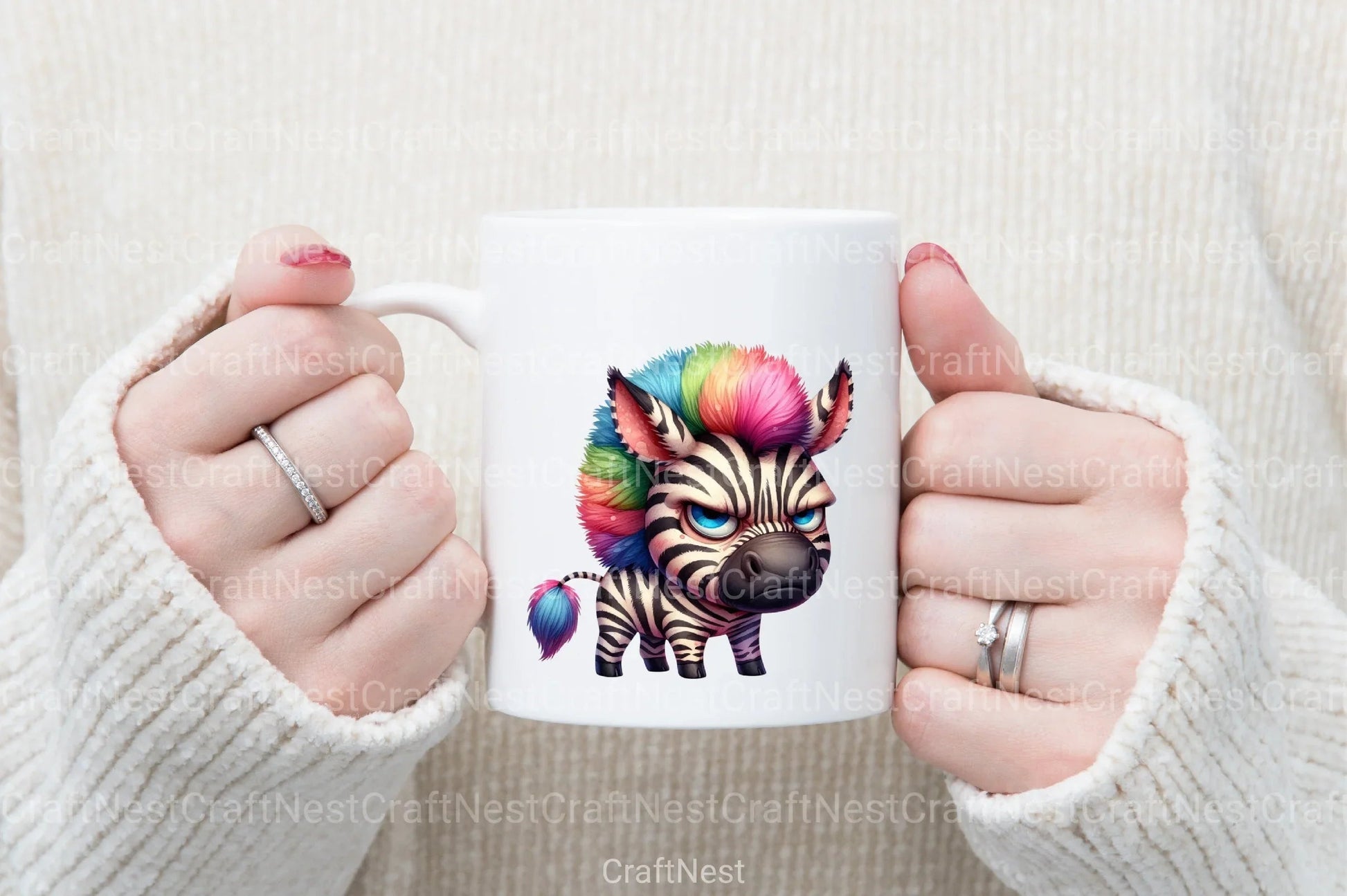 Grumpy Zebra Clipart Bundle - Funny Animal Graphics - CraftNest - Digital Crafting and Art