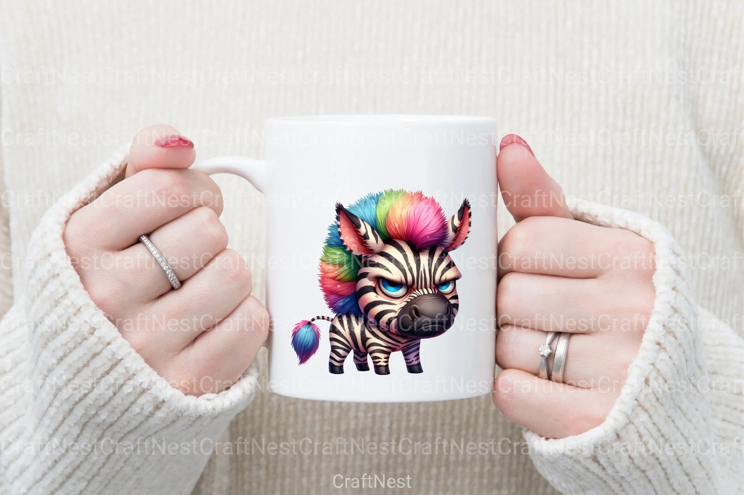 Grumpy Zebra Clipart Bundle - Funny Animal Graphics - CraftNest - Digital Crafting and Art