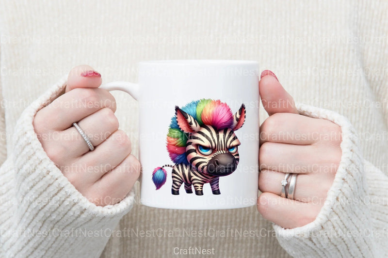 Grumpy Zebra Clipart Bundle - Funny Animal Graphics - CraftNest - Digital Crafting and Art