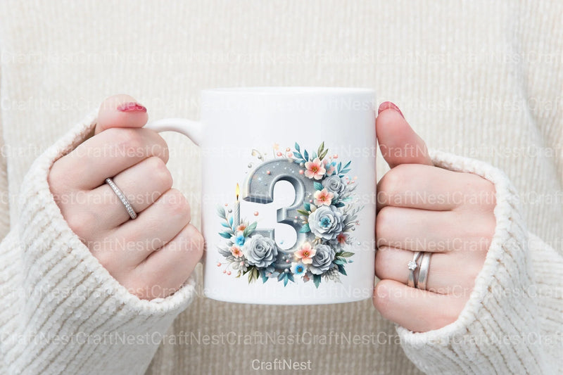 Silver Birthday Numbers Clipart Bundle - CraftNest - Digital Crafting and Art