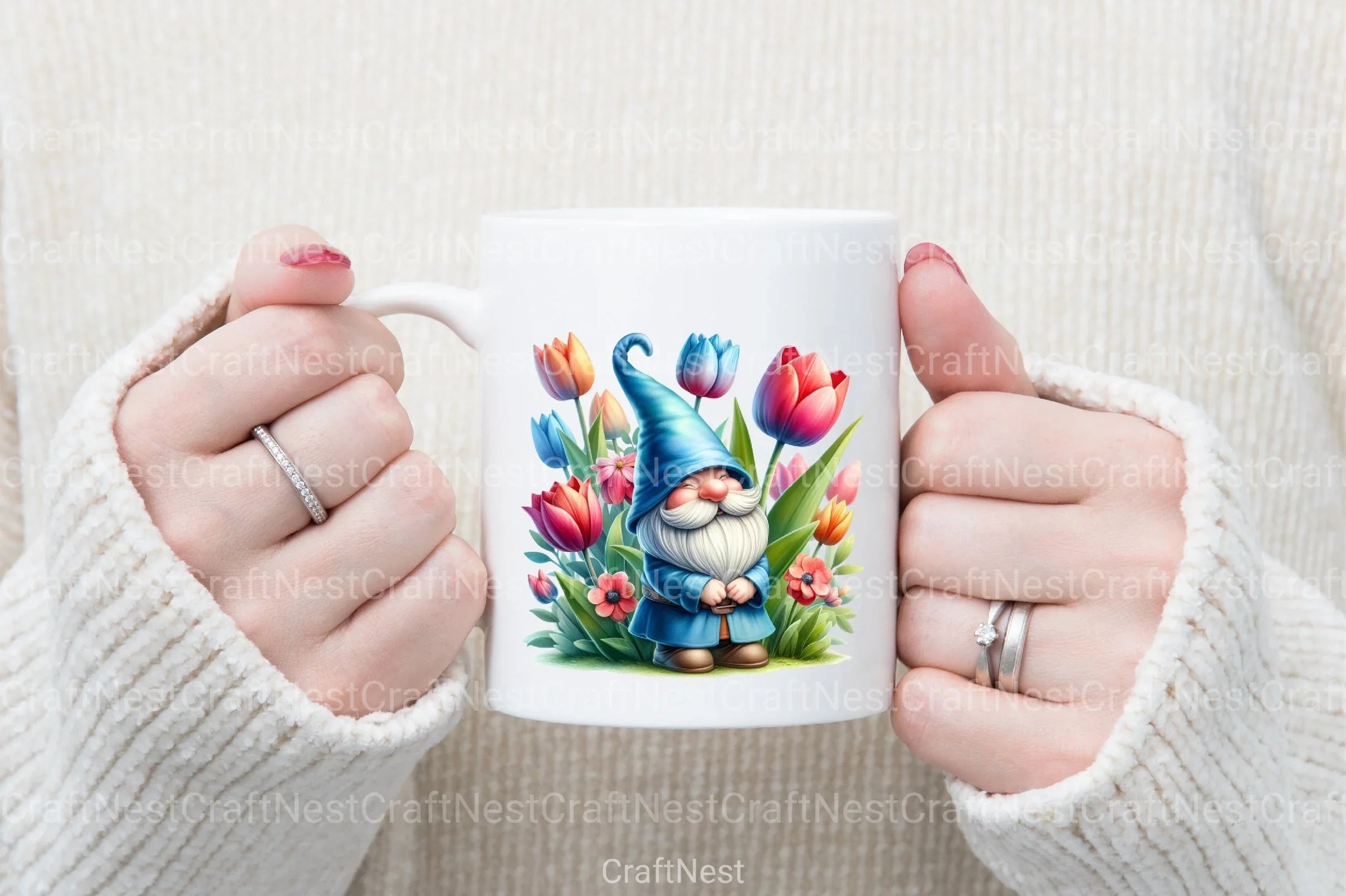 Tulip Gnome Clipart Bundle - CraftNest - Digital Crafting and Art