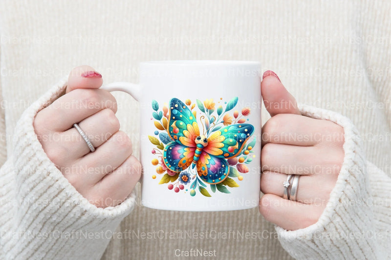 Cute Butterflies Clipart Bundle 1 - CraftNest - Digital Crafting and Art