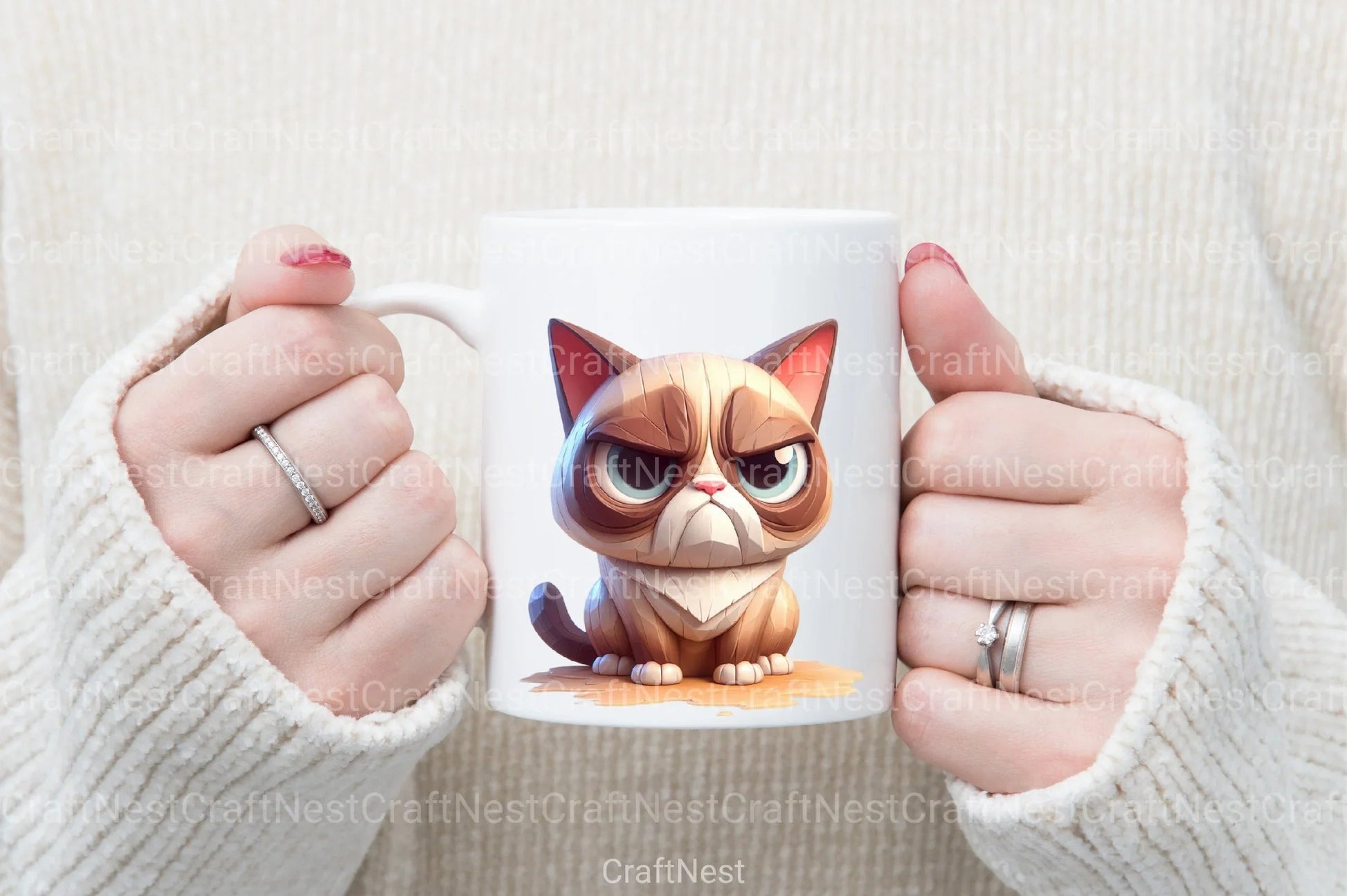 Funny Grumpy Cats Clipart Bundle - CraftNest - Digital Crafting and Art