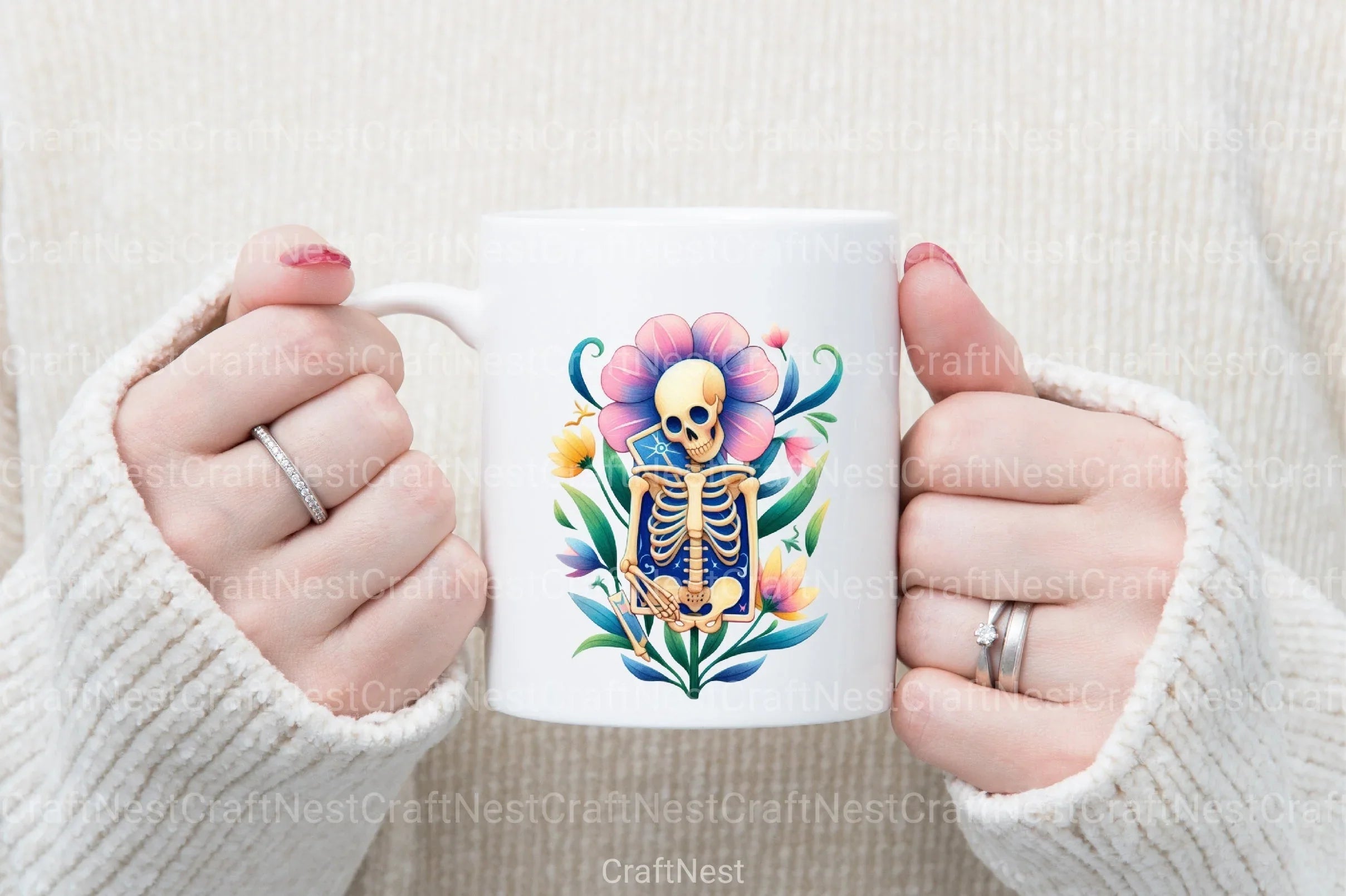 Whimsical Skeletal Tarot Card Clipart Bundle - CraftNest - Digital Crafting and Art