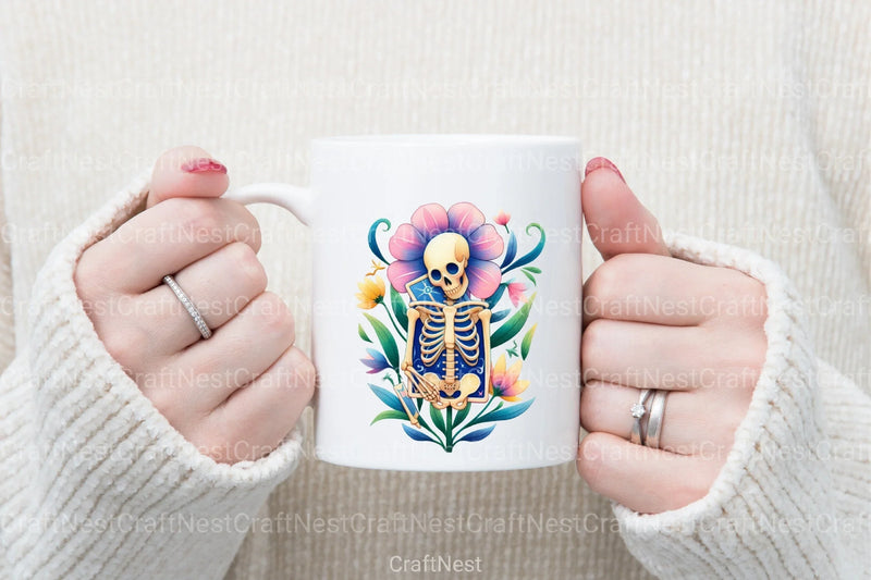 Whimsical Skeletal Tarot Card Clipart Bundle - CraftNest - Digital Crafting and Art