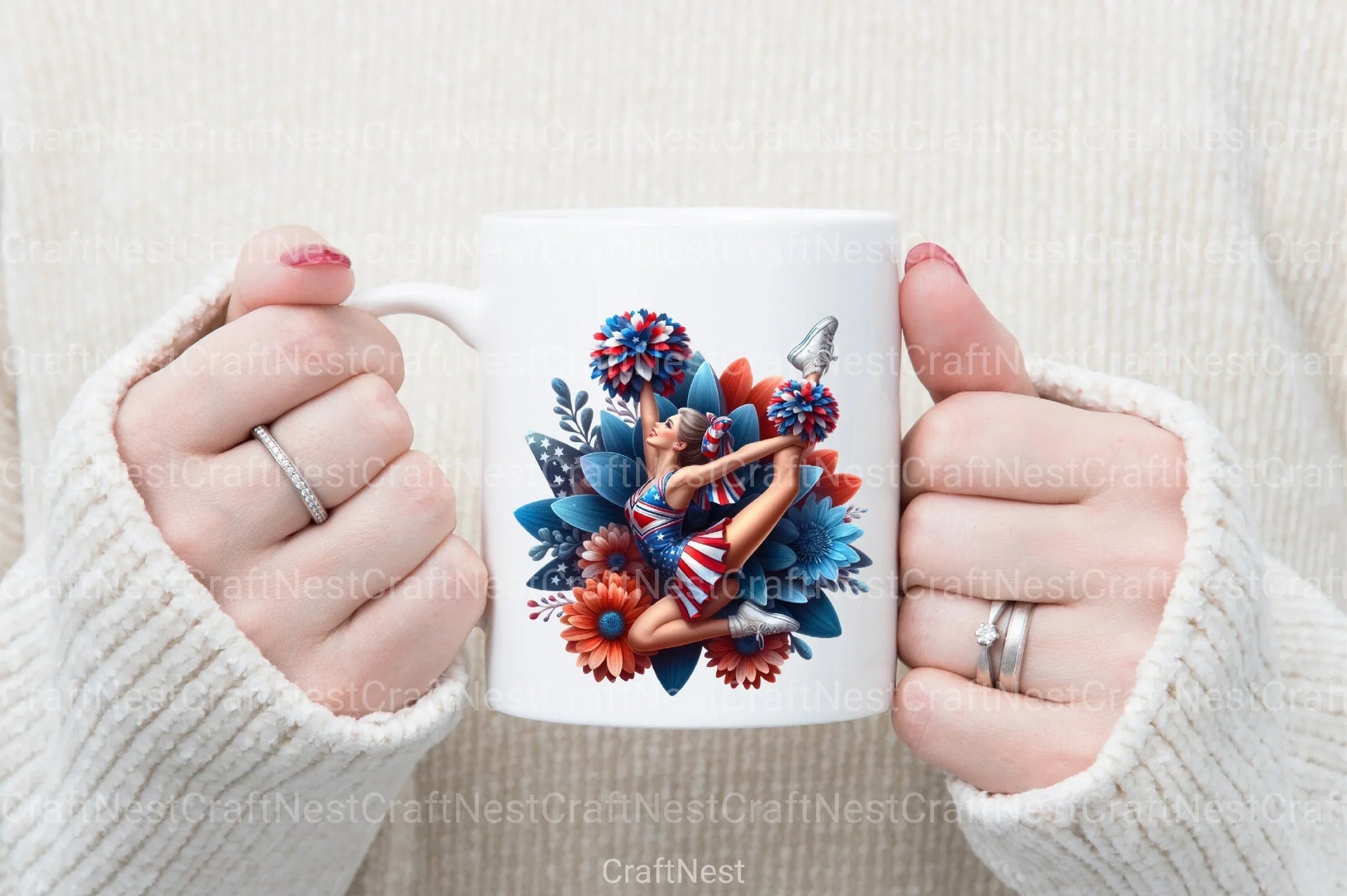 4th of July Cheerleader Clipart Bundle - CraftNest - Digital Crafting and Art