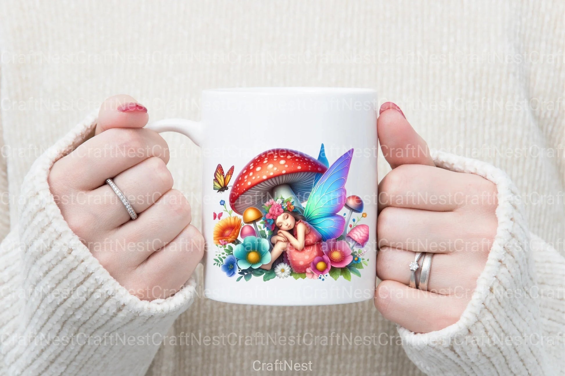 Dreaming Mushroom Fairy Clipart Bundle - CraftNest - Digital Crafting and Art