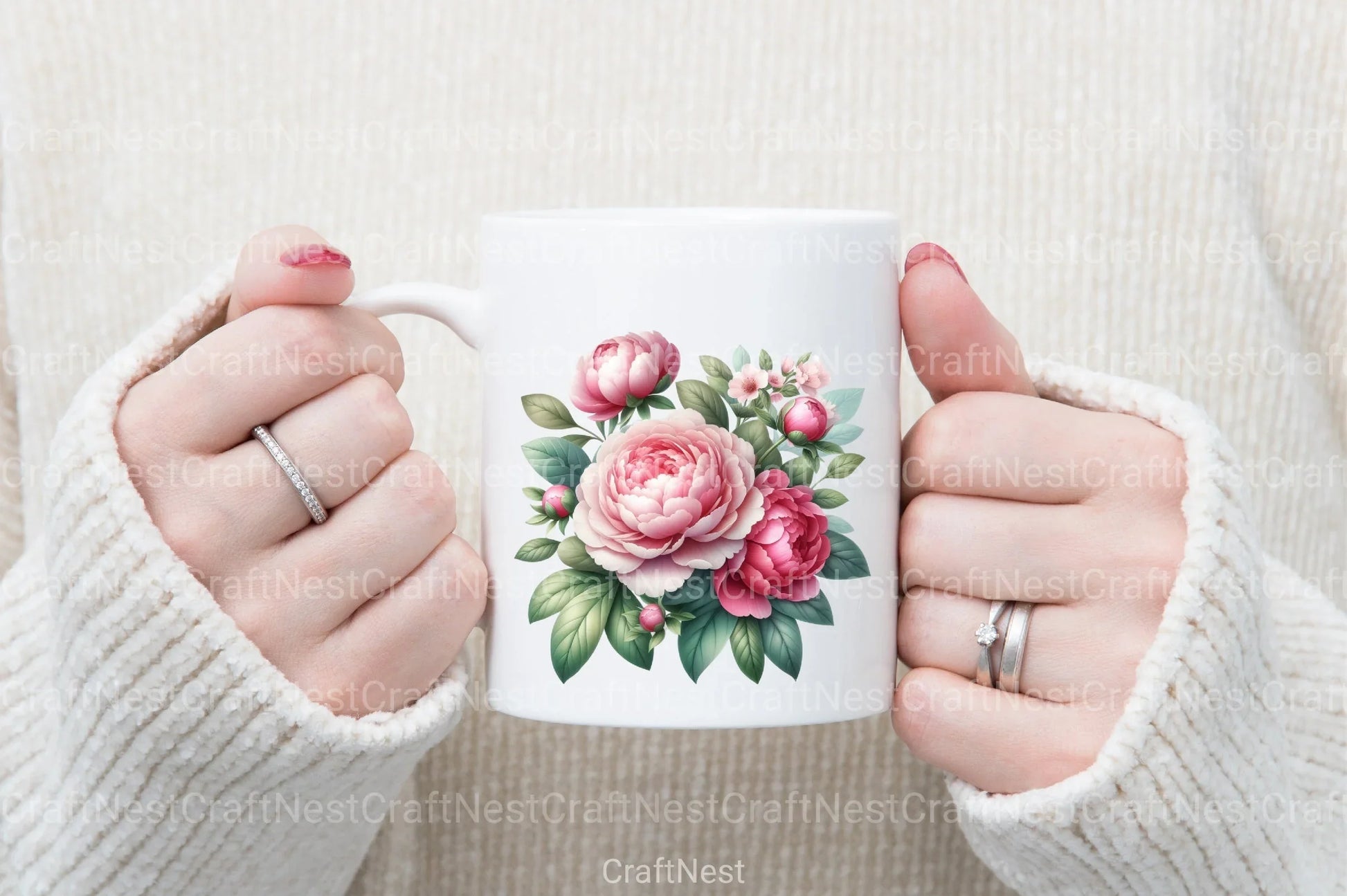 Pink Flowers Clipart Bundle 1 - CraftNest - Digital Crafting and Art