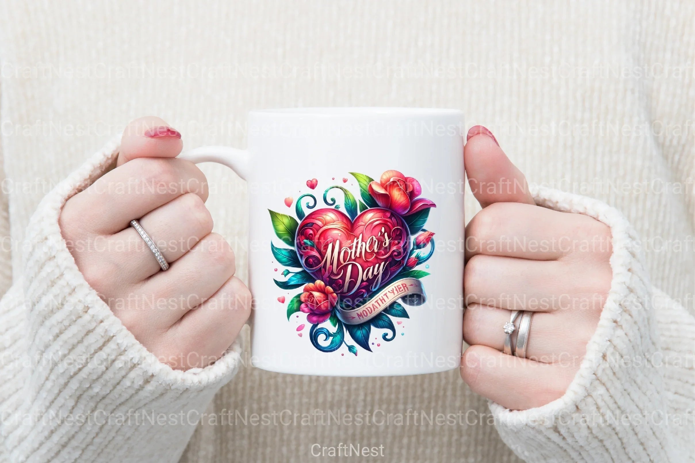 Mother's Day Neotraditional Heart Tattoo Clipart Bundle - CraftNest - Digital Crafting and Art