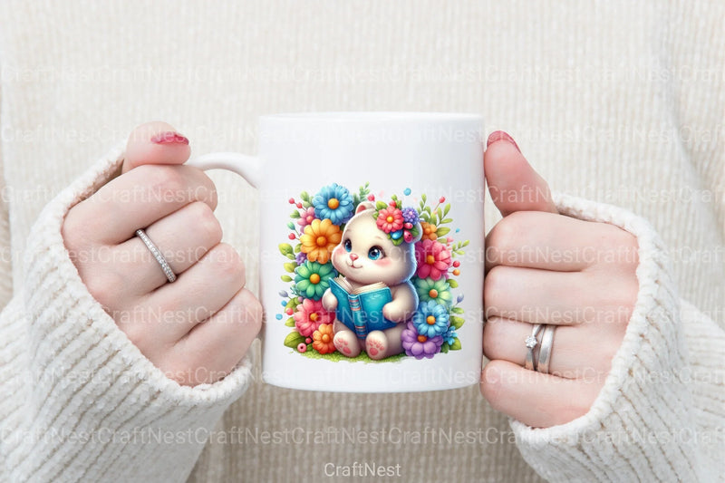 Animal Reading Book Clipart Bundle - CraftNest - Digital Crafting and Art