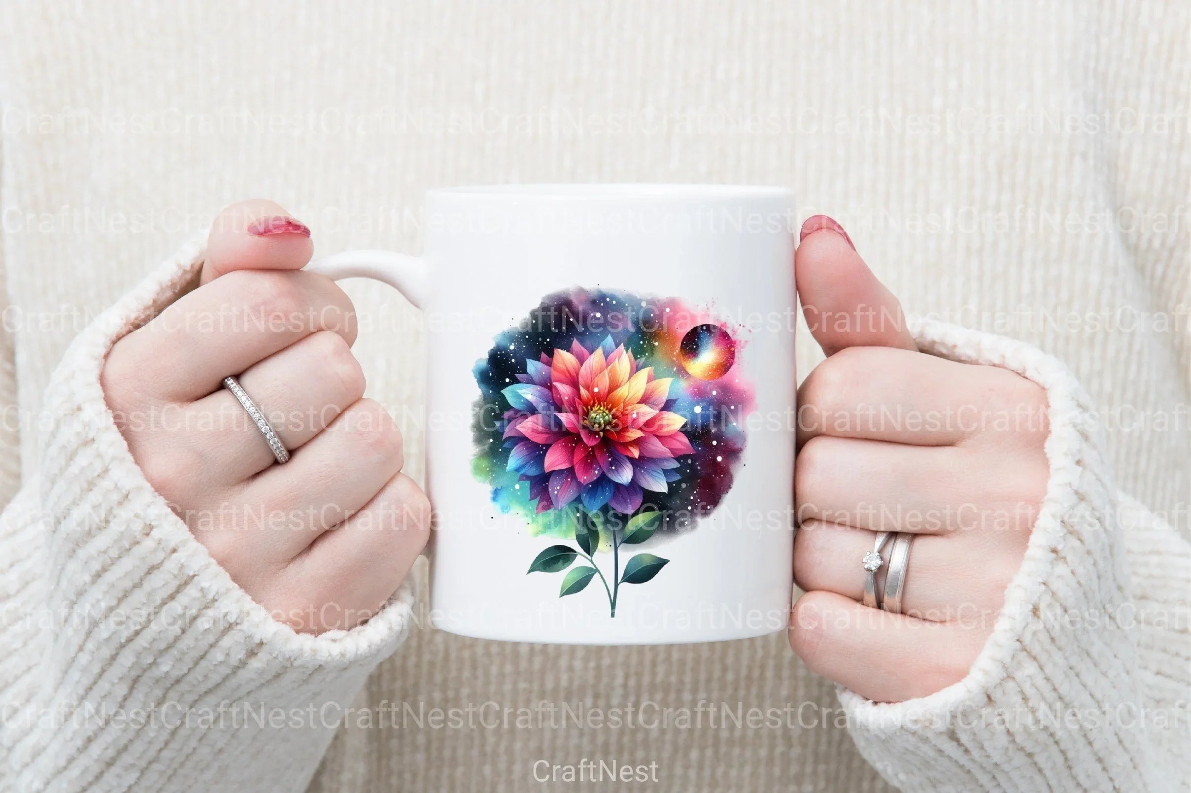 Mother's Day Flowers & Galaxy Clipart Bundle - CraftNest - Digital Crafting and Art